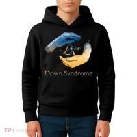 Love Down Syndrome Awareness Gold Blue Ribbon Down Syndrome Warrior Kids Hoodie thumb 4