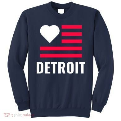 Love Detroit Simple Flag Type Sweatshirt