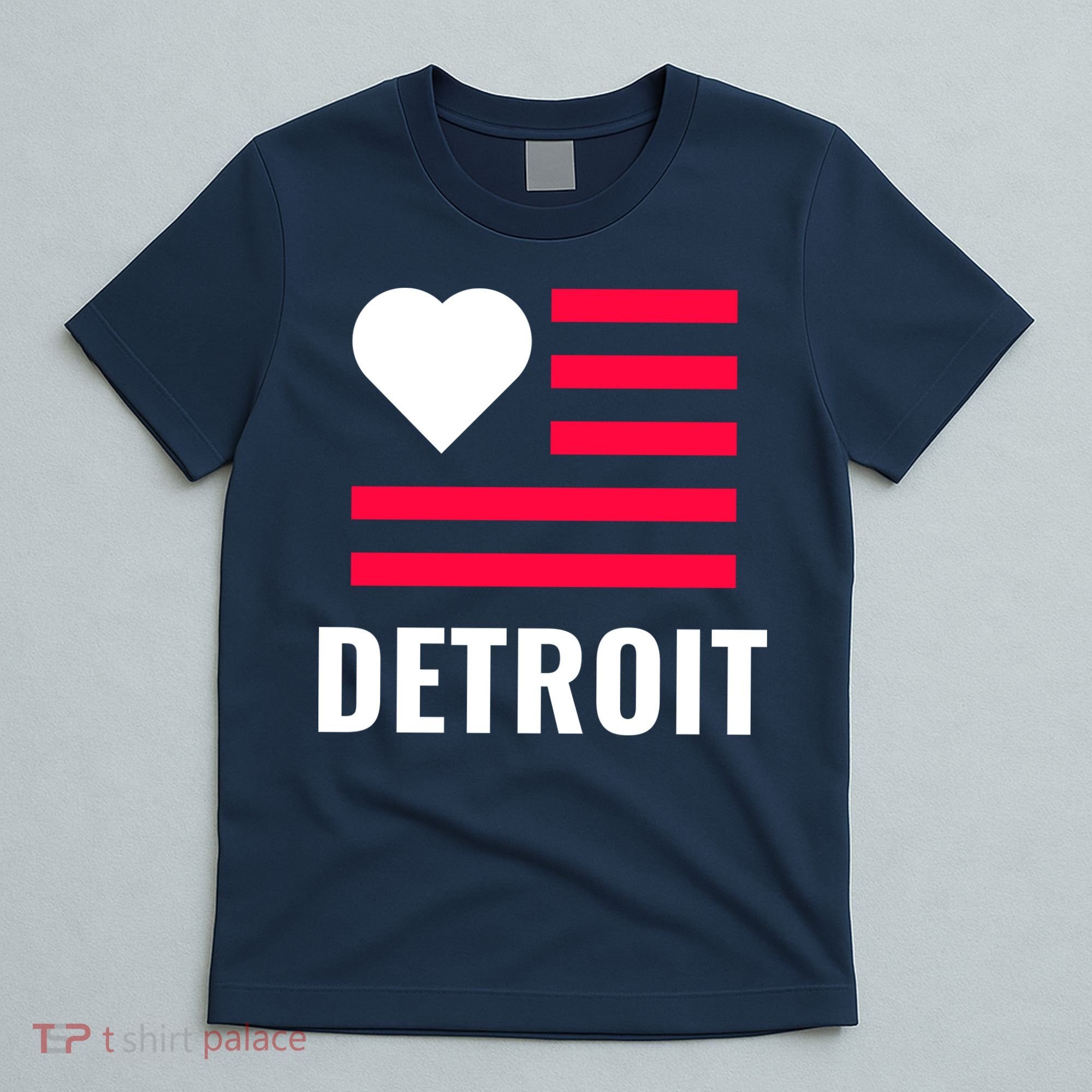 Love Detroit Simple Flag Type T-Shirt