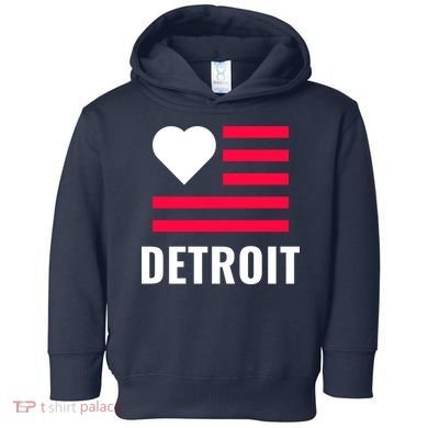 Love Detroit Simple Flag Type Toddler Hoodie