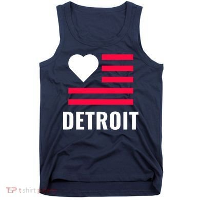 Love Detroit Simple Flag Type Tank Top