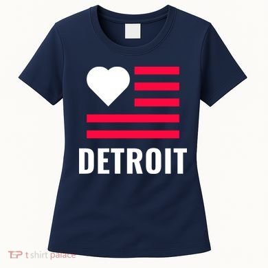Love Detroit Simple Flag Type Women's T-Shirt