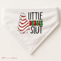 Littie Debbie Slut Funny Christmas Tree Cakes Xmas  USA-Made Doggie Bandana thumb 0