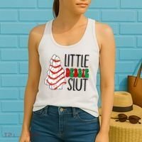 Littie Debbie Slut Funny Christmas Tree Cakes Xmas  Women's Tank Top thumb 2