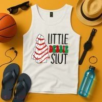Littie Debbie Slut Funny Christmas Tree Cakes Xmas  Tank Top thumb 4
