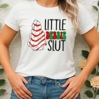 Littie Debbie Slut Funny Christmas Tree Cakes Xmas  Women's T-Shirt thumb 2