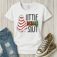 Littie Debbie Slut Funny Christmas Tree Cakes Xmas  Women's T-Shirt thumb 3
