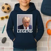 Legend Donald Trump Mugshot Pro Trump Kids Hoodie thumb 2