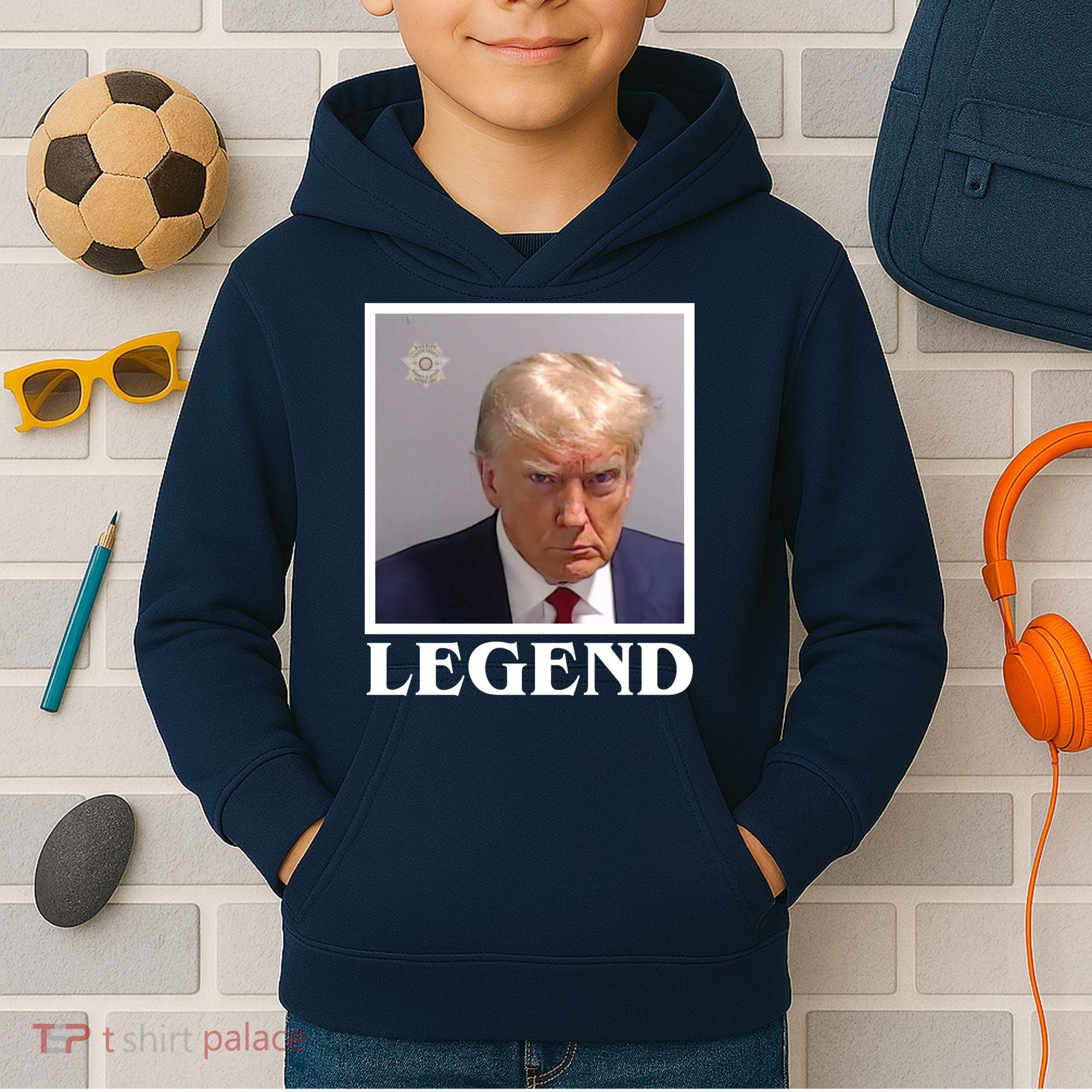 Legend Donald Trump Mugshot Pro Trump Kids Hoodie