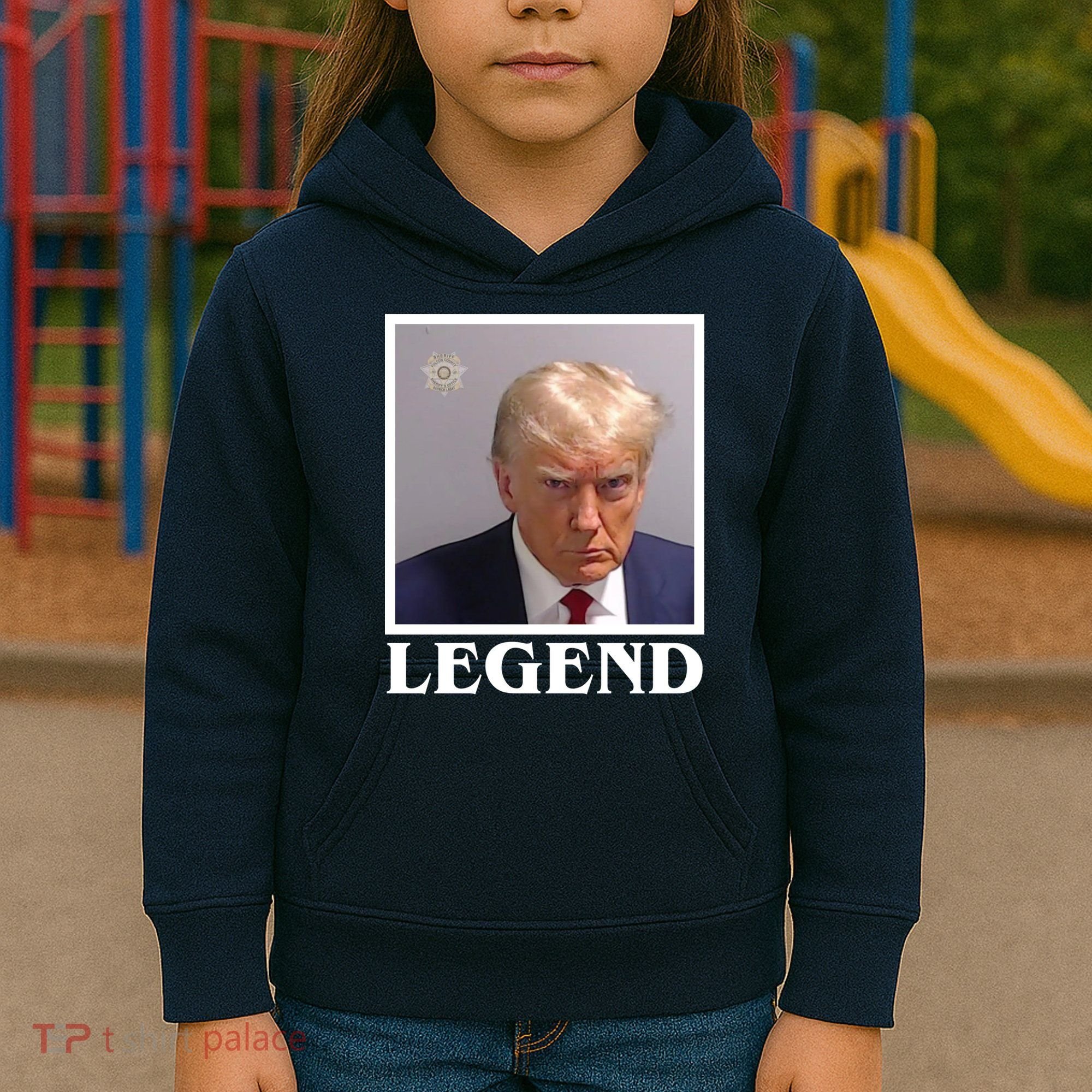 Legend Donald Trump Mugshot Pro Trump Kids Hoodie