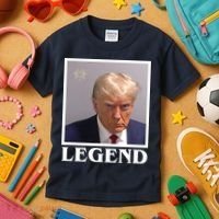Legend Donald Trump Mugshot Pro Trump Kids T-Shirt thumb 3