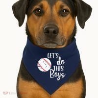 Lets Do This Boy Baseball Game USA-Made Doggie Bandana thumb 1