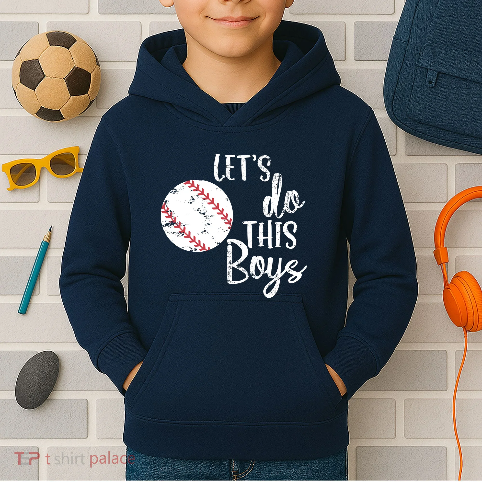 Lets Do This Boy Baseball Game Kids Hoodie