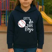 Lets Do This Boy Baseball Game Kids Hoodie thumb 3
