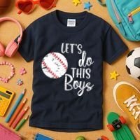 Lets Do This Boy Baseball Game Kids T-Shirt thumb 3