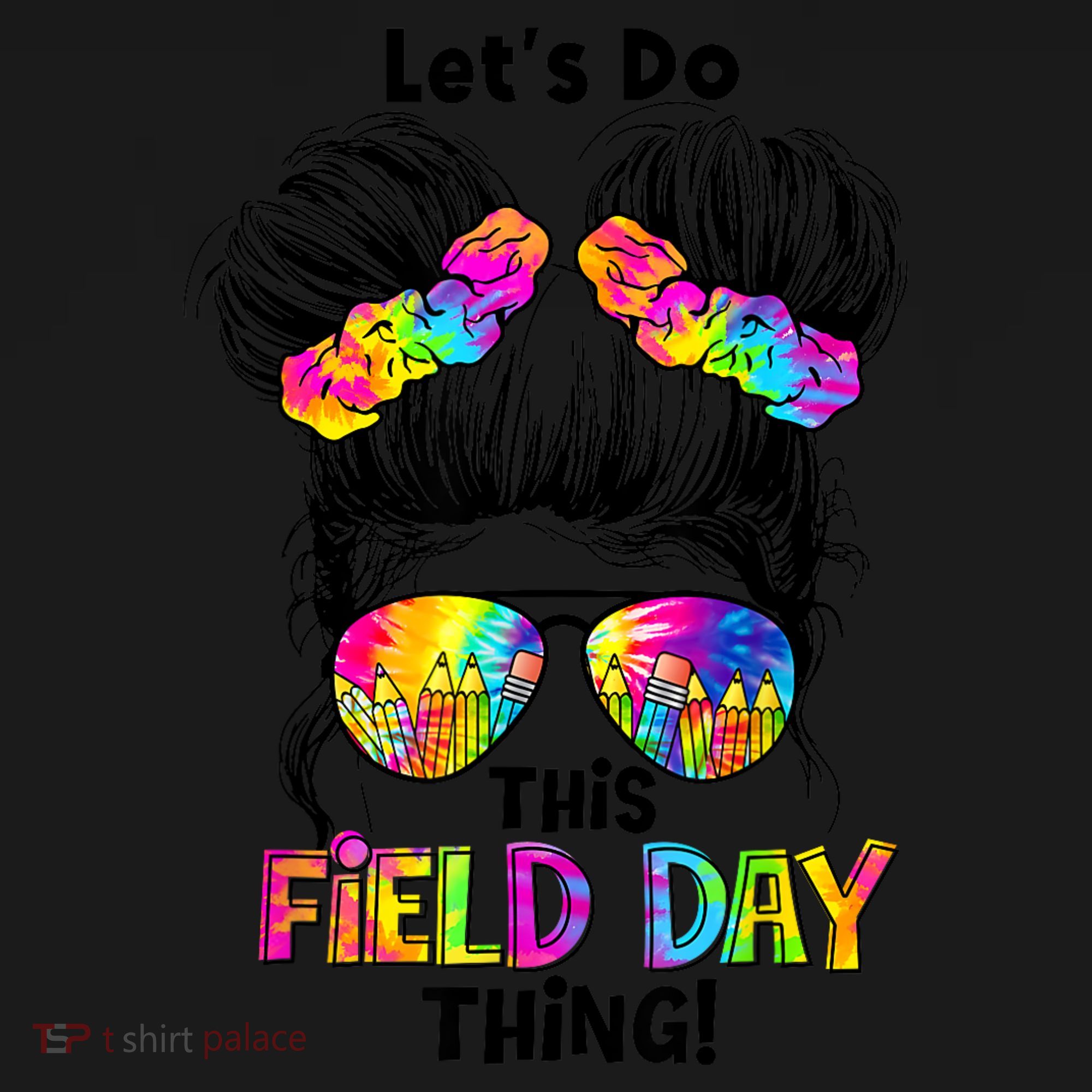 Lets Do This Field Day Thing Messy Bun School USA-Made Doggie Bandana