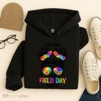 Lets Do This Field Day Thing Messy Bun School Hoodie thumb 4