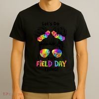 Lets Do This Field Day Thing Messy Bun School T-Shirt thumb 3