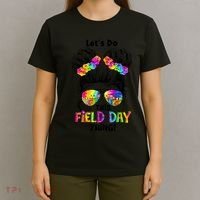 Lets Do This Field Day Thing Messy Bun School T-Shirt thumb 4