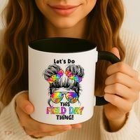 Lets Do This Field Day Thing Messy Bun School Coffee Mug thumb 3