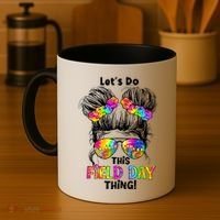 Lets Do This Field Day Thing Messy Bun School Coffee Mug thumb 4