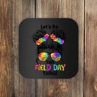 Lets Do This Field Day Thing Messy Bun School Coaster thumb 0