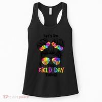 Lets Do This Field Day Thing Messy Bun School Women's Tank Top thumb 0
