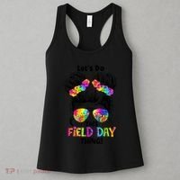 Lets Do This Field Day Thing Messy Bun School Women's Tank Top thumb 3