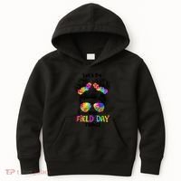 Lets Do This Field Day Thing Messy Bun School Kids Hoodie thumb 0