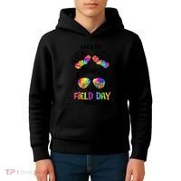 Lets Do This Field Day Thing Messy Bun School Kids Hoodie thumb 4