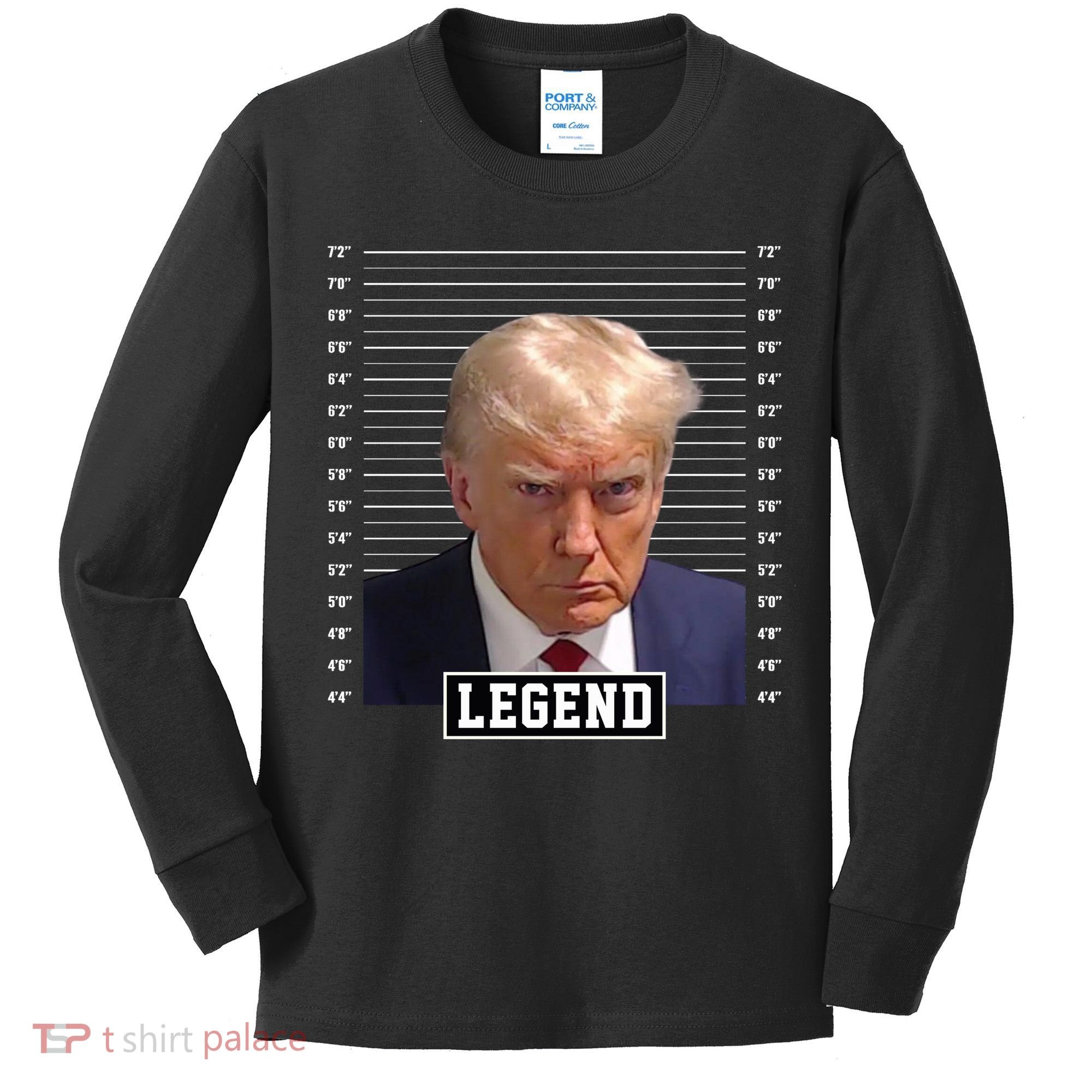 Legend Donald Trump Mugshot Pro Trump Kids Long Sleeve Shirt