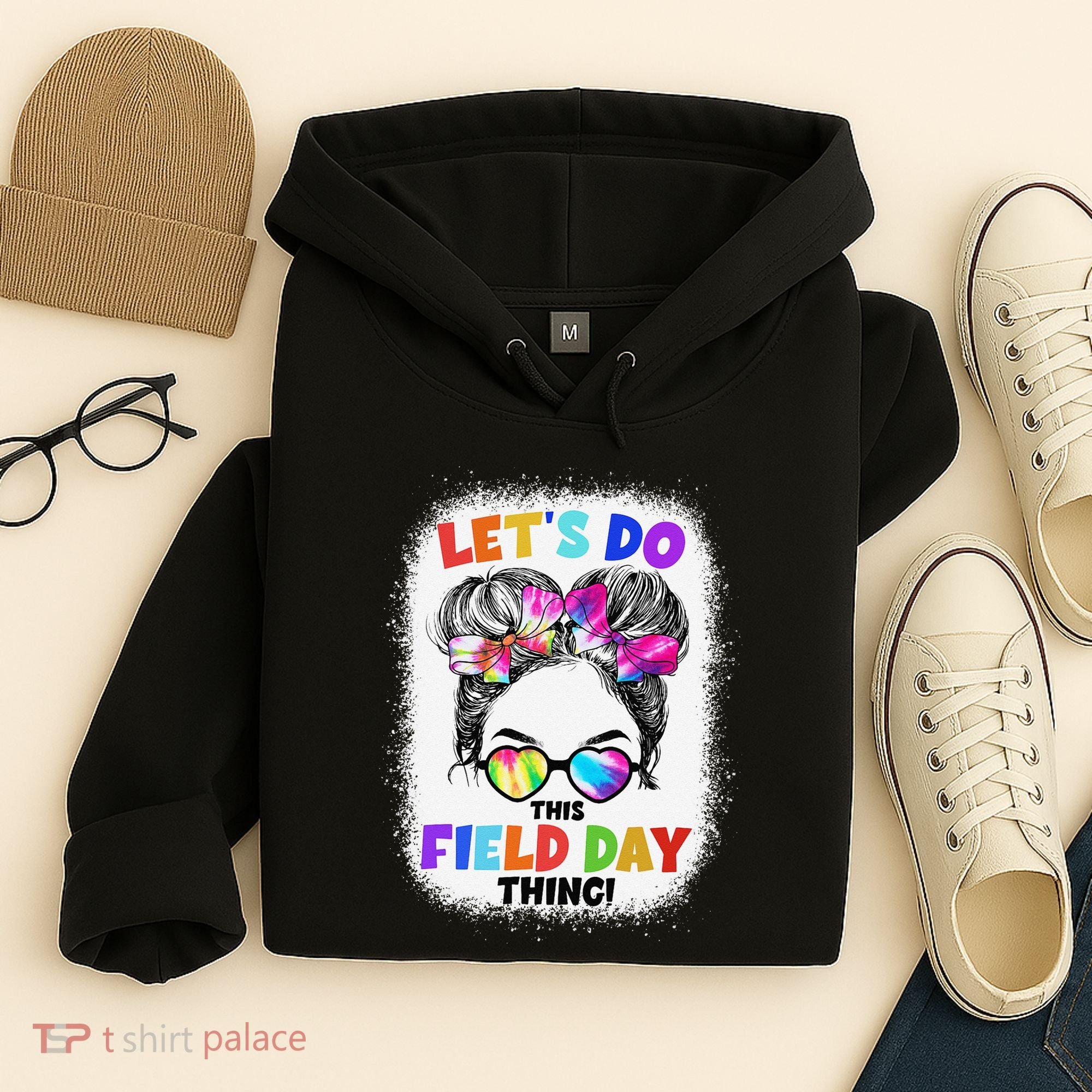 Let's Do This Field Day Thing Messy Bun School Field Day Hoodie