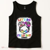 Let's Do This Field Day Thing Messy Bun School Field Day Tank Top thumb 2