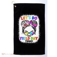 Let's Do This Field Day Thing Messy Bun School Field Day Golf Towel thumb 0