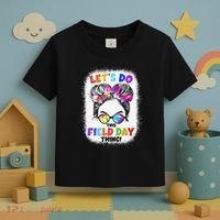 Let's Do This Field Day Thing Messy Bun School Field Day Toddler T-Shirt thumb 3