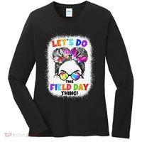 Let's Do This Field Day Thing Messy Bun School Field Day Women's Long Sleeve Shirt thumb 0