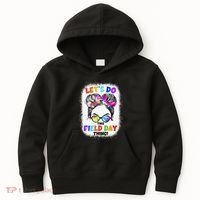 Let's Do This Field Day Thing Messy Bun School Field Day Kids Hoodie thumb 0