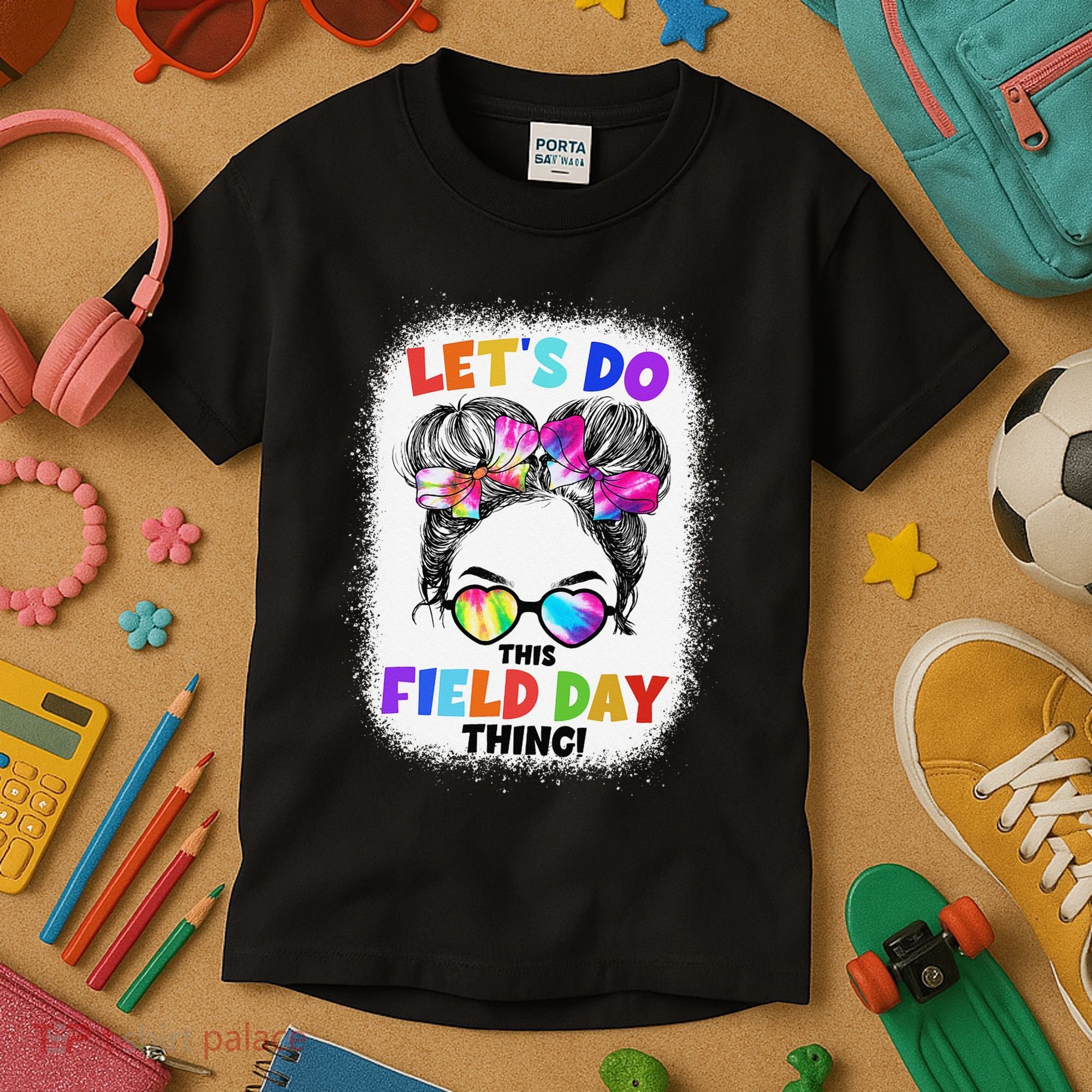 Let's Do This Field Day Thing Messy Bun School Field Day Kids T-Shirt