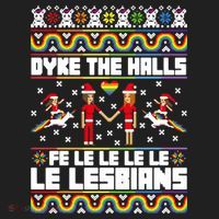 LGBT Dyke The Halls Fe Le Le Le Le Le Lesbians Ugly Christmas Tumbler thumb 3