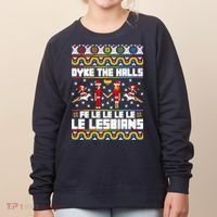LGBT Dyke The Halls Fe Le Le Le Le Le Lesbians Ugly Christmas Women's Sweatshirt thumb 0