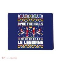 LGBT Dyke The Halls Fe Le Le Le Le Le Lesbians Ugly Christmas Mousepad thumb 0