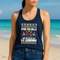 LGBT Dyke The Halls Fe Le Le Le Le Le Lesbians Ugly Christmas Women's Tank Top thumb 2