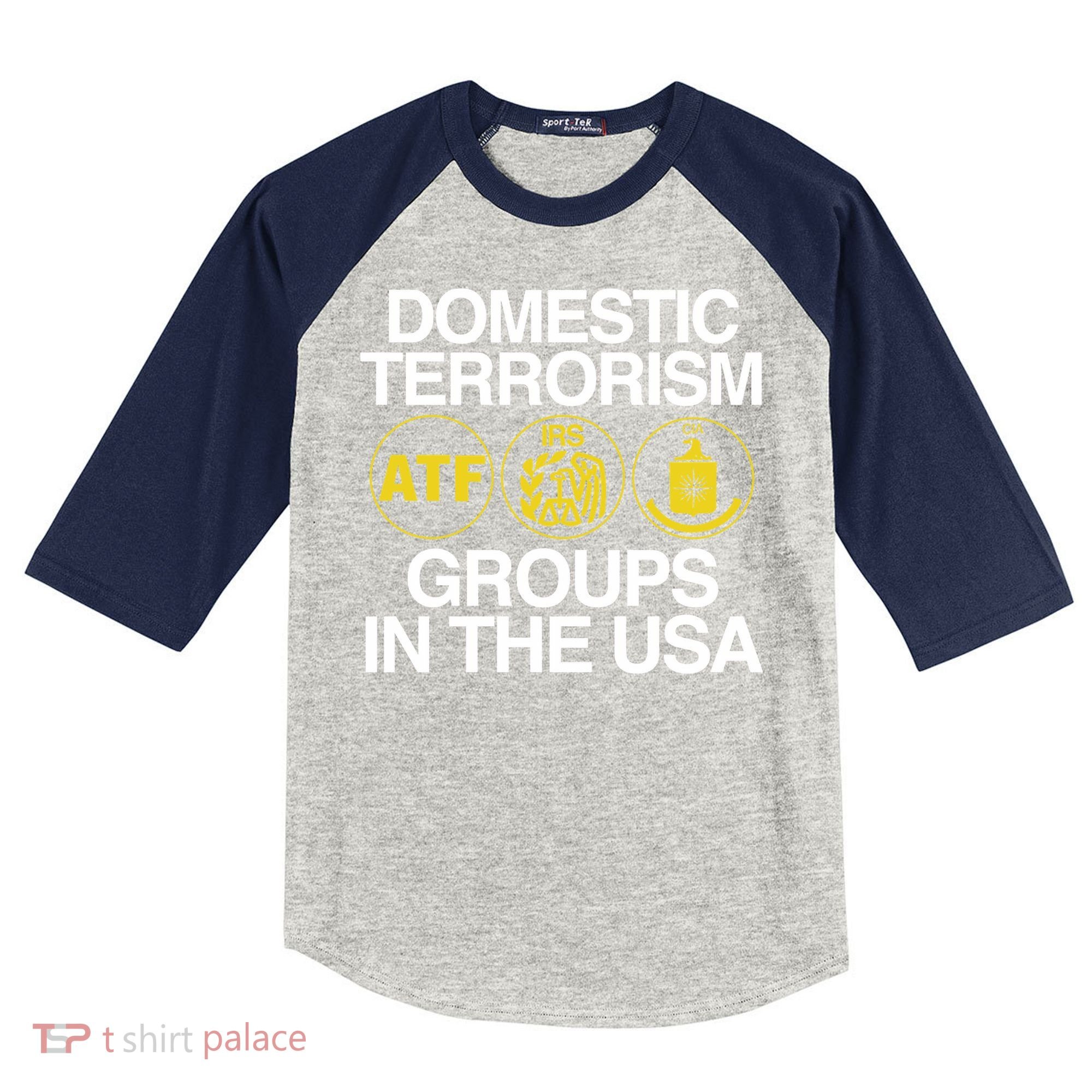 Limited Domestic Terrorism Atf Irs Cia Groups In The Usa Kids Colorblock Raglan Jersey