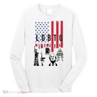 LGBTQ Donald Trump American Flag Long Sleeve Shirt thumb 0