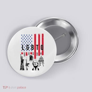 LGBTQ Donald Trump American Flag Button