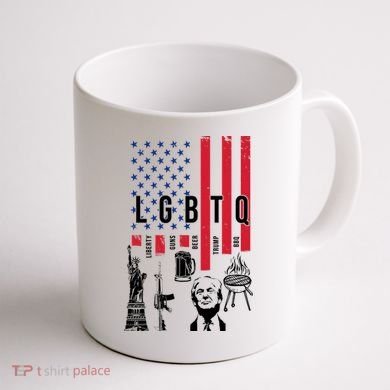 LGBTQ Donald Trump American Flag Coffee Mug back