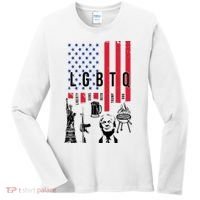 LGBTQ Donald Trump American Flag Women's Long Sleeve Shirt thumb 0