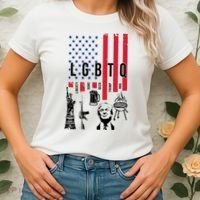 LGBTQ Donald Trump American Flag Women's T-Shirt thumb 2