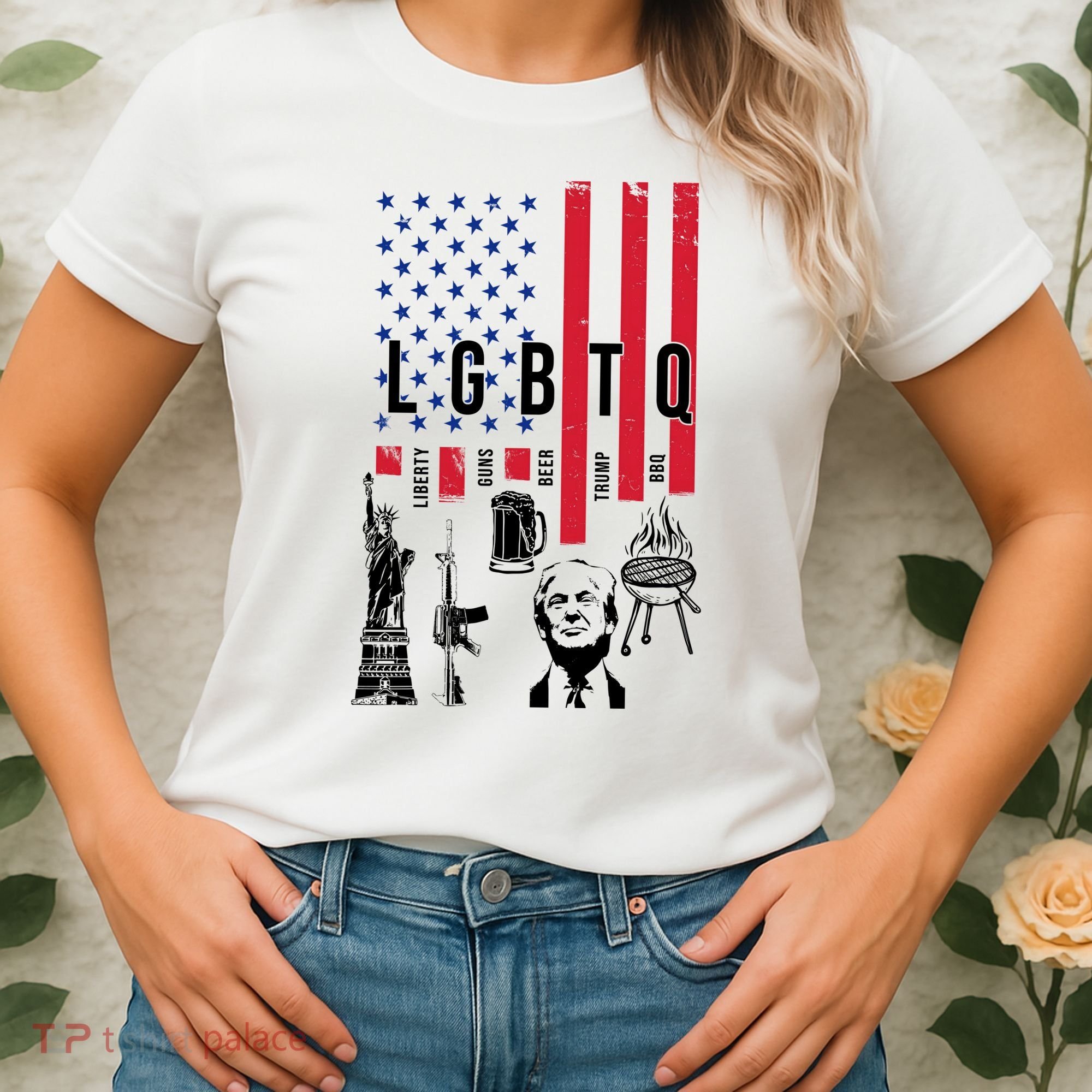LGBTQ Donald Trump American Flag Women's T-Shirt