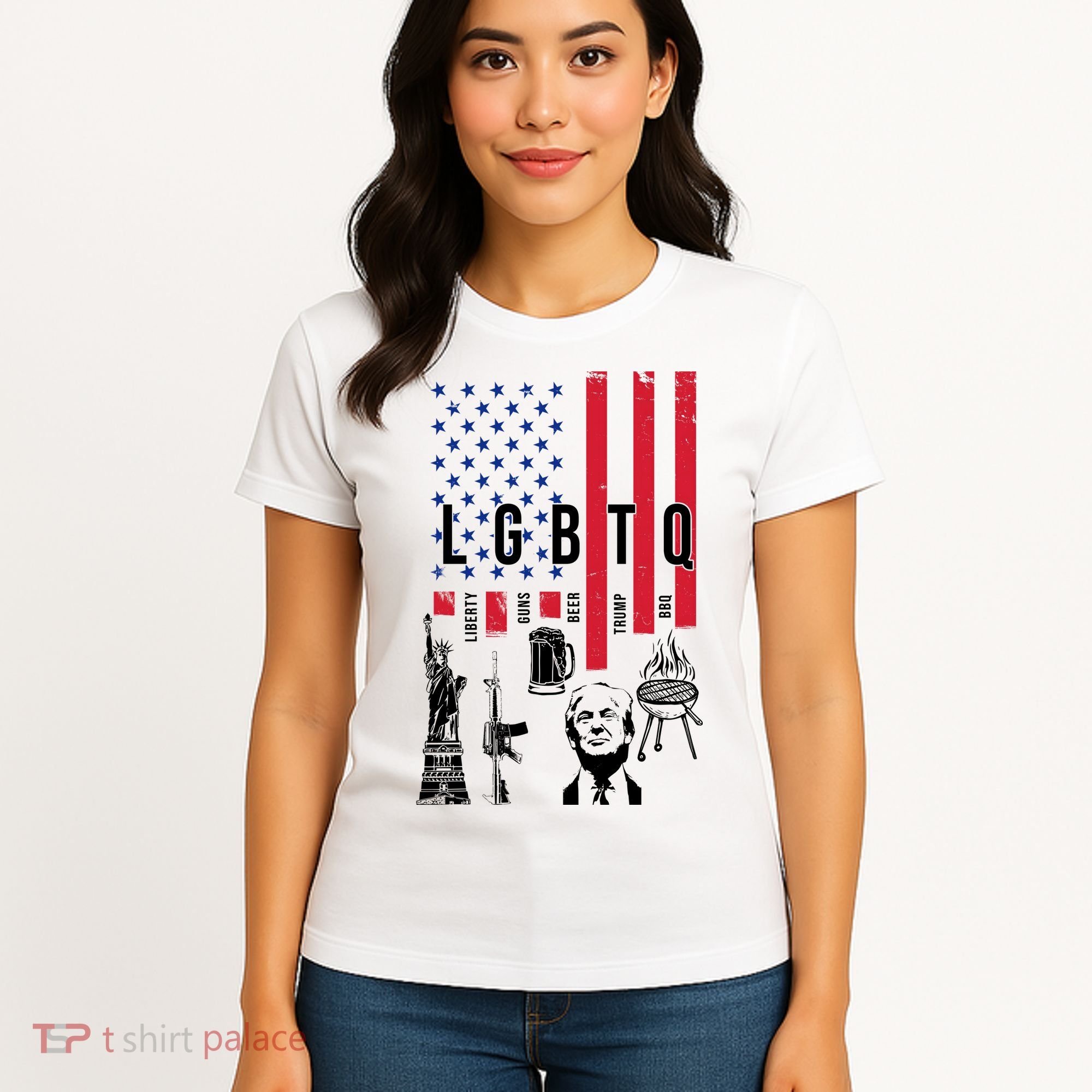 LGBTQ Donald Trump American Flag Women's T-Shirt